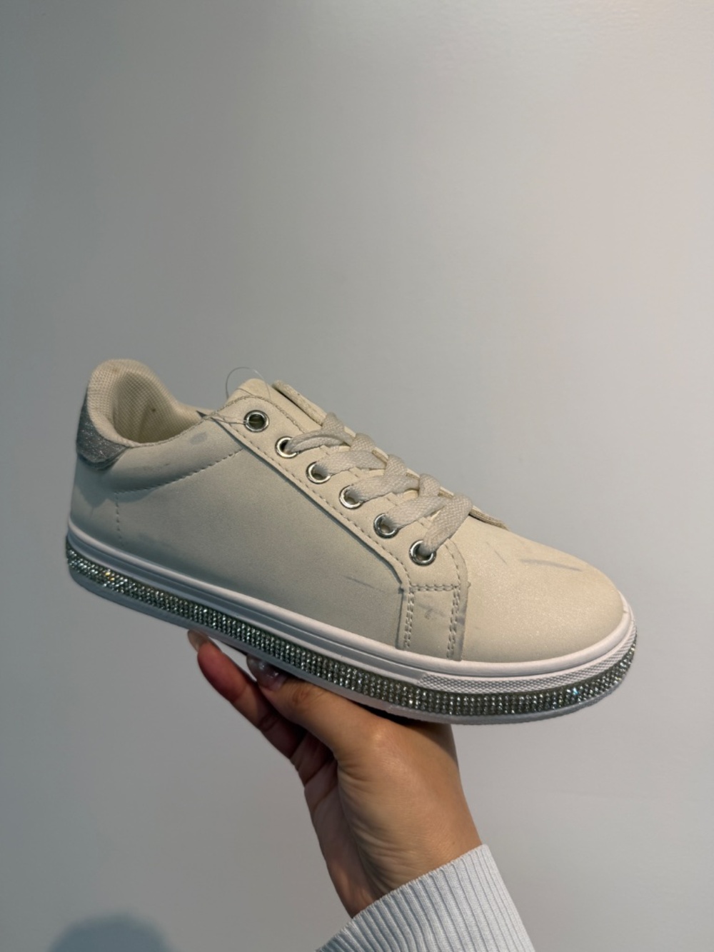Women's sliverChunky Fashion Sneakers High Platform Rhinestone Butterfly Casual